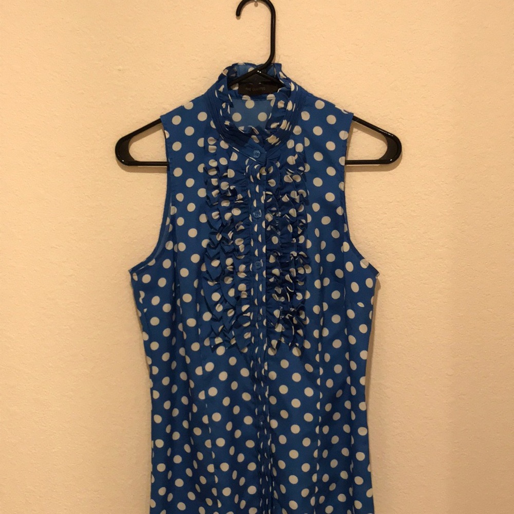 The Limited Bright Blue and Gray Blouse